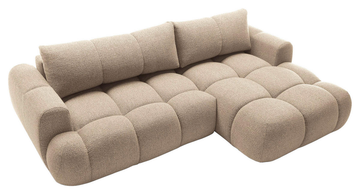 ECKSOFA Hellbraun Struktur  - Hellbraun/Schwarz, KONVENTIONELL, Kunststoff/Textil (272/172cm) - Carryhome