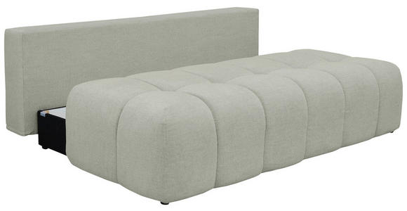 BOXSPRINGSOFA in Chenille Greige  - Greige/Schwarz, MODERN, Kunststoff/Textil (210/72/105cm) - Cantus