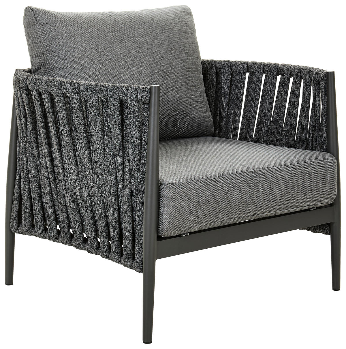 LOUNGESESSEL Anthrazit Aluminium  - Anthrazit, Design, Textil/Metall (91/68/81cm) - Amatio