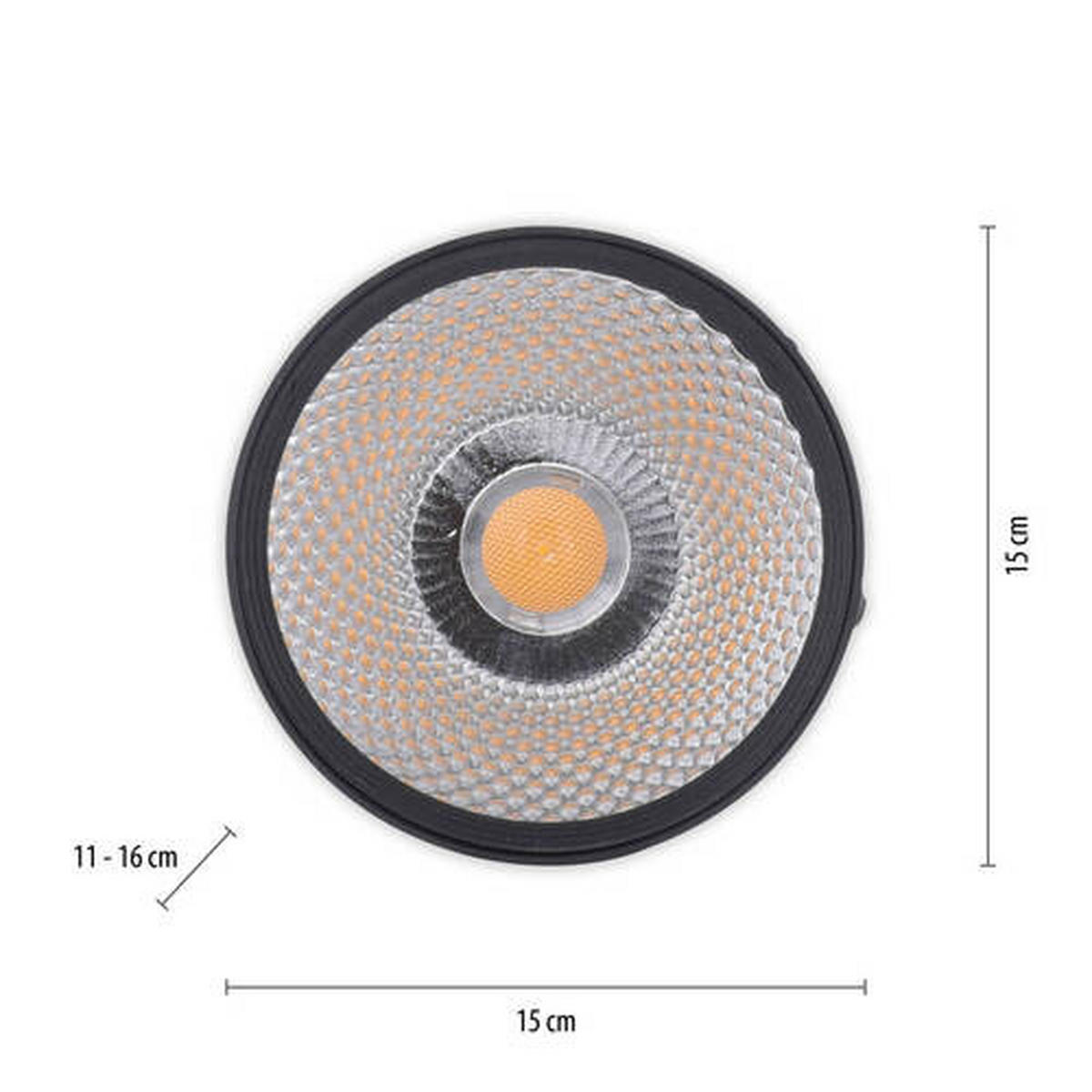 LED-DECKENLEUCHTE 15/15/16 cm   - Schwarz, Basics, Kunststoff/Metall (15/15/16cm) - Neuhaus PURE