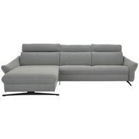 WOHNLANDSCHAFTOttomane links, L-Form  in Flachgewebe Grau  - Anthrazit/Grau, Design, Textil/Metall (178/308cm) - Himolla Komfortklass