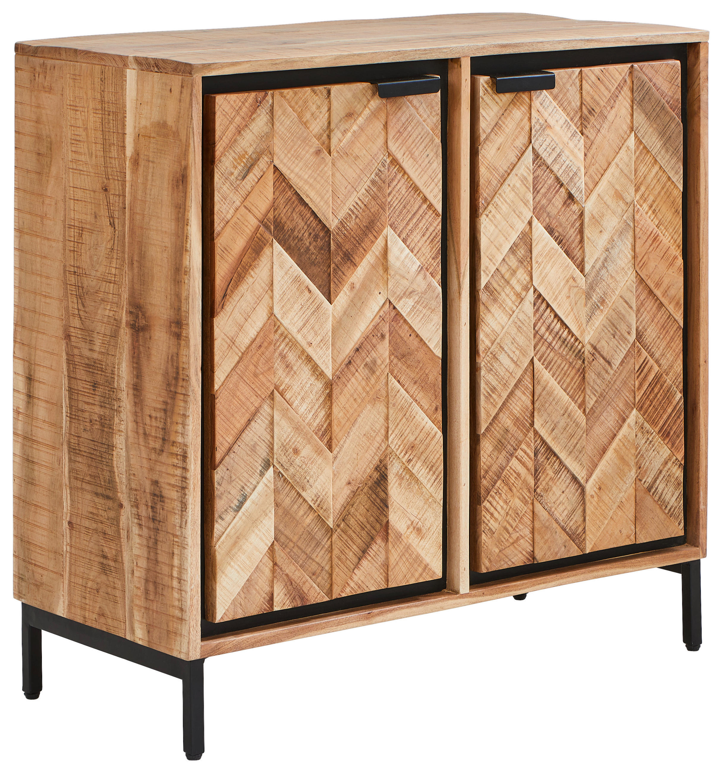 SIDEBOARD  in 88/85/40 cm  - Schwarz/Akaziefarben, MODERN, Holz/Metall (88/85/40cm) - Livetastic