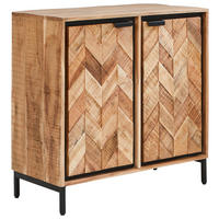 SIDEBOARD  in 88/85/40 cm  - Schwarz/Akaziefarben, MODERN, Holz/Metall (88/85/40cm) - Livetastic