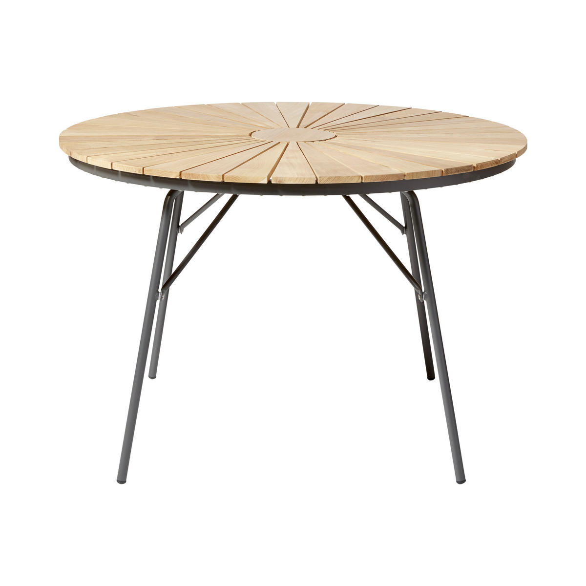 GARTENTISCHGRUPPE Teakholzvollmassiv Aluminium  - Dunkelgrau/Anthrazit, Natur, Holz/Kunststoff (160/160/74cm) - Gardenson
