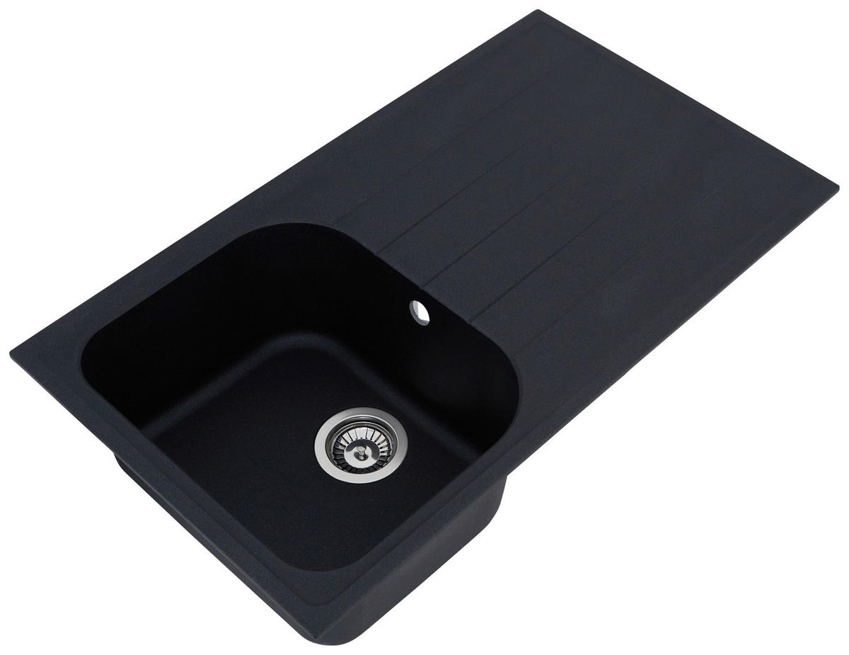 SPÜLE 1725ORLANDO86X50S  - Schwarz, Trend, Stein (86/20,9/50cm) - Respekta