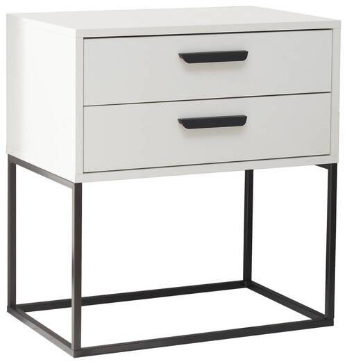 NACHTKÄSTCHEN 60/65/38,5 cm  in Schwarz, Weiß  - Schwarz/Weiß, MODERN, Holzwerkstoff/Kunststoff (60/65/38,5cm) - Livetastic