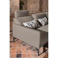 ECKSOFA in Flachgewebe, Struktur Hellbraun  - Hellbraun/Anthrazit, Design, Textil/Metall (254/230cm) - Ambiente