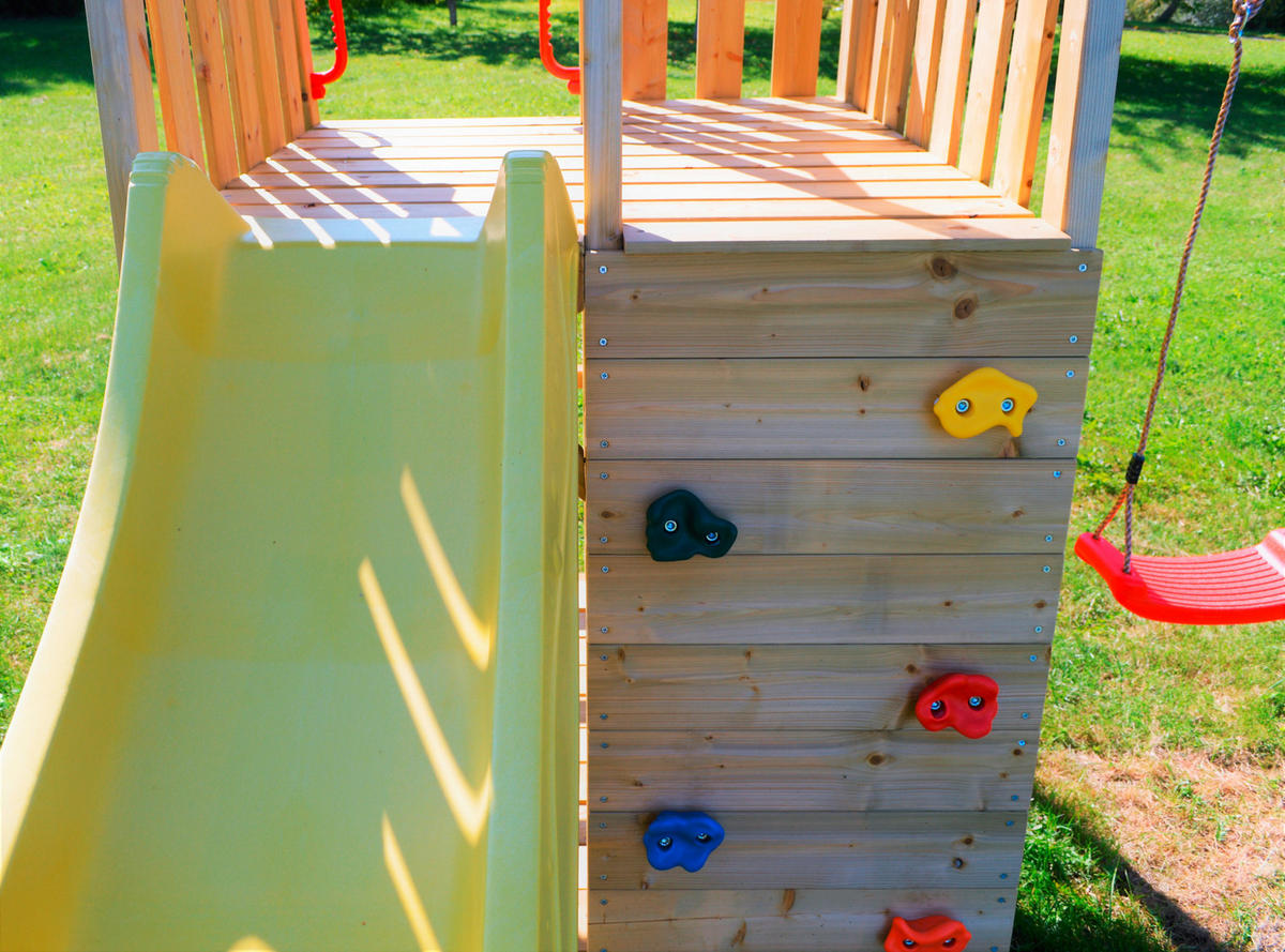 SPIELTURM 270/270/280 cm  - Gelb/Naturfarben, KONVENTIONELL, Holz (270/270/280cm)