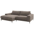 ECKSOFA  in Flachgewebe Taupe  177/253 cm  - Taupe/Schwarz, Design, Textil/Metall (177/253cm) - Dieter Knoll