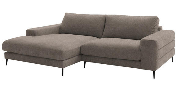 ECKSOFA  in Flachgewebe Taupe  177/253 cm  - Taupe/Schwarz, Design, Textil/Metall (177/253cm) - Dieter Knoll