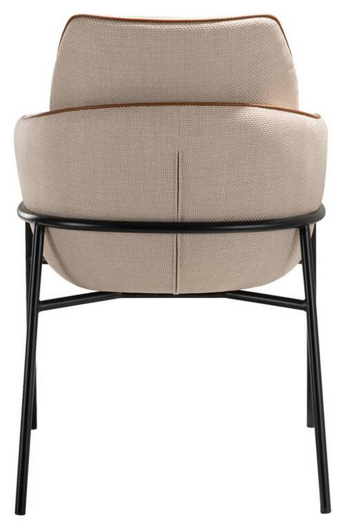 STOL MED ARMSTÖD gjutjärn mikrofiber  - beige/brun, Design, metall/textil - Lomoco