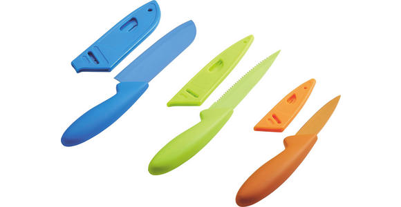 MESSERSET 3-teilig - Blau/Hellgrün, Basics, Kunststoff (28,5cm) - Boxxx