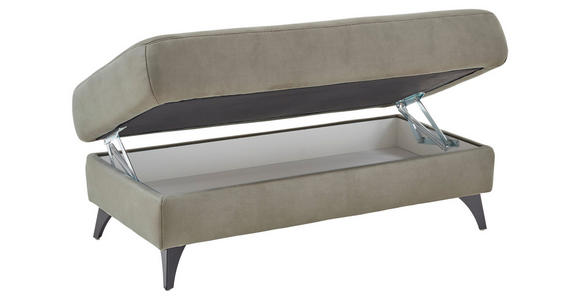 HOCKER Dieter Knoll Mikrofaser Beigebraun  - Beigebraun/Schwarz, Design, Textil/Metall (131/47/68cm) - Dieter Knoll
