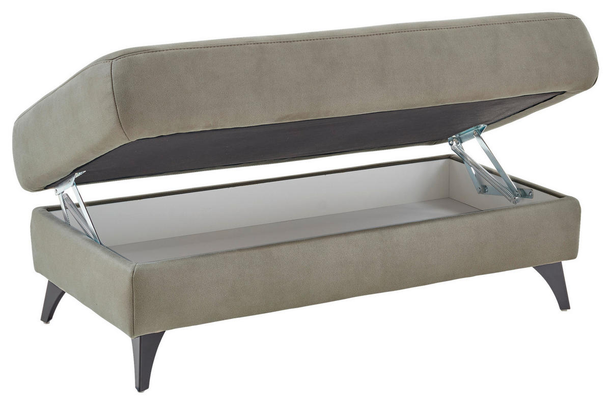 HOCKER Dieter Knoll Mikrofaser Beigebraun  - Beigebraun/Schwarz, Design, Textil/Metall (131/47/68cm) - Dieter Knoll