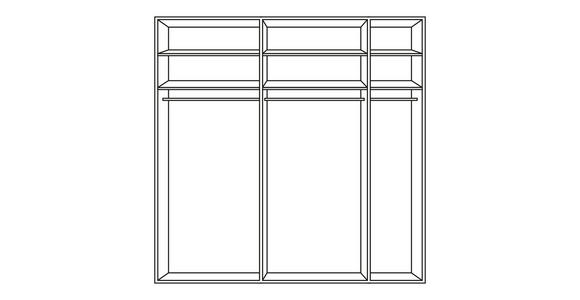 FALTTÜRENSCHRANK 250/216/58 cm 5-türig  - Chromfarben/Magnolie, KONVENTIONELL, Glas/Holzwerkstoff (250/216/58cm) - Venda