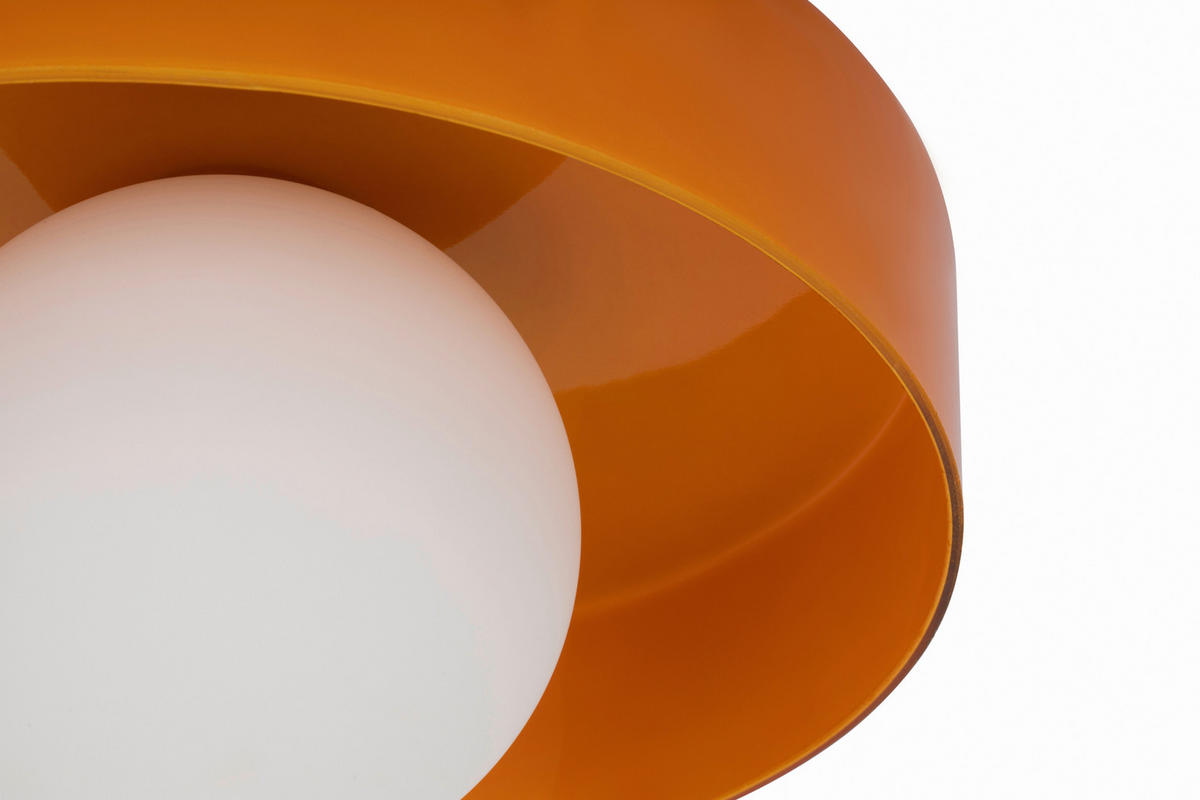DECKENLEUCHTE 25/13 cm   - Orange, Design, Glas/Metall (25/13cm) - Collet's Monde
