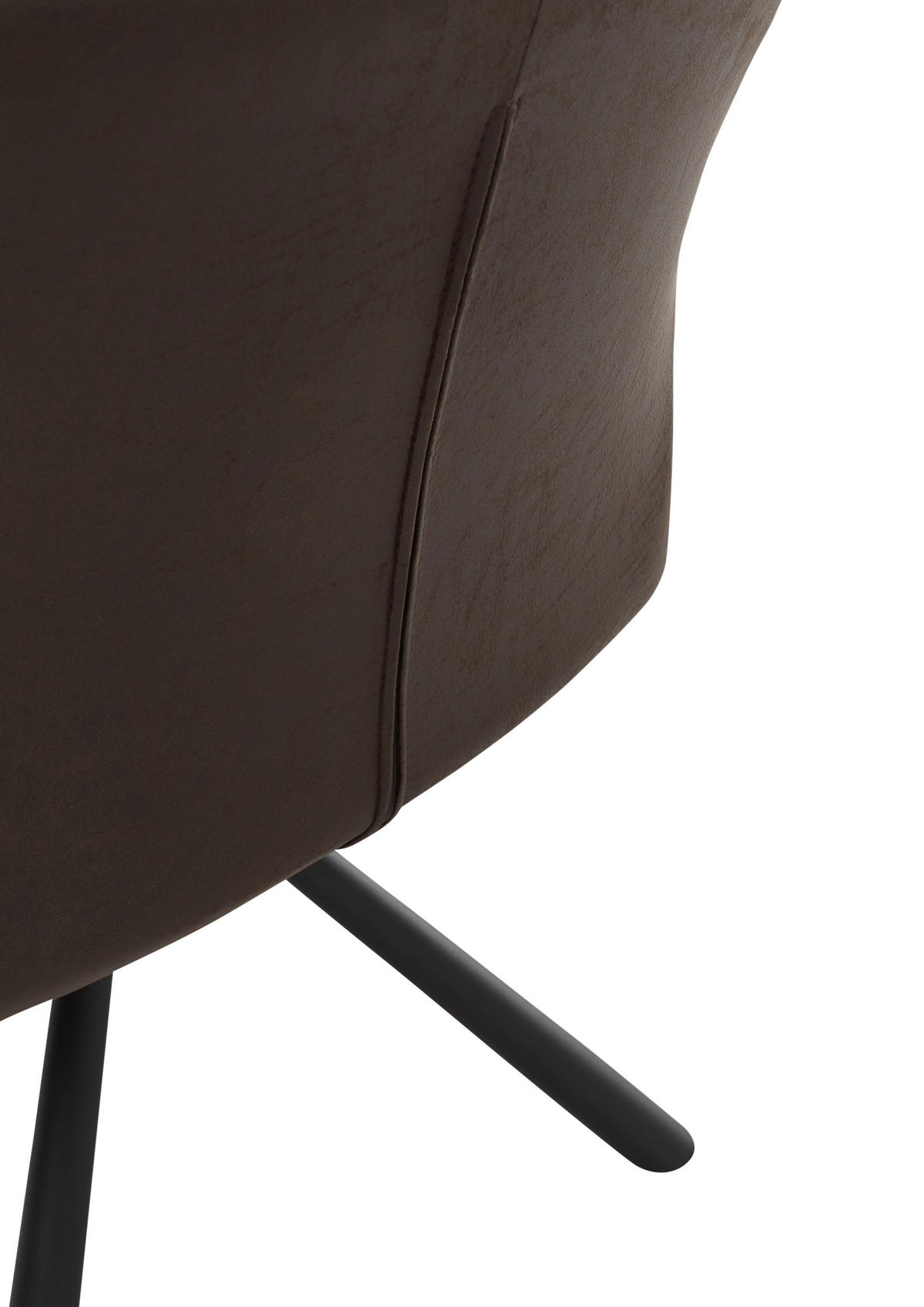 ARMLEHNSTUHL  in Eisen Mikrofaser  - Schwarz/Braun, KONVENTIONELL, Textil/Metall (57/91/62cm) - Livetastic