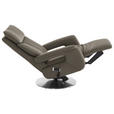 RELAXSESSEL in Leder Graubraun  - Edelstahlfarben/Graubraun, Design, Leder/Metall (78/112/85cm) - Cantus