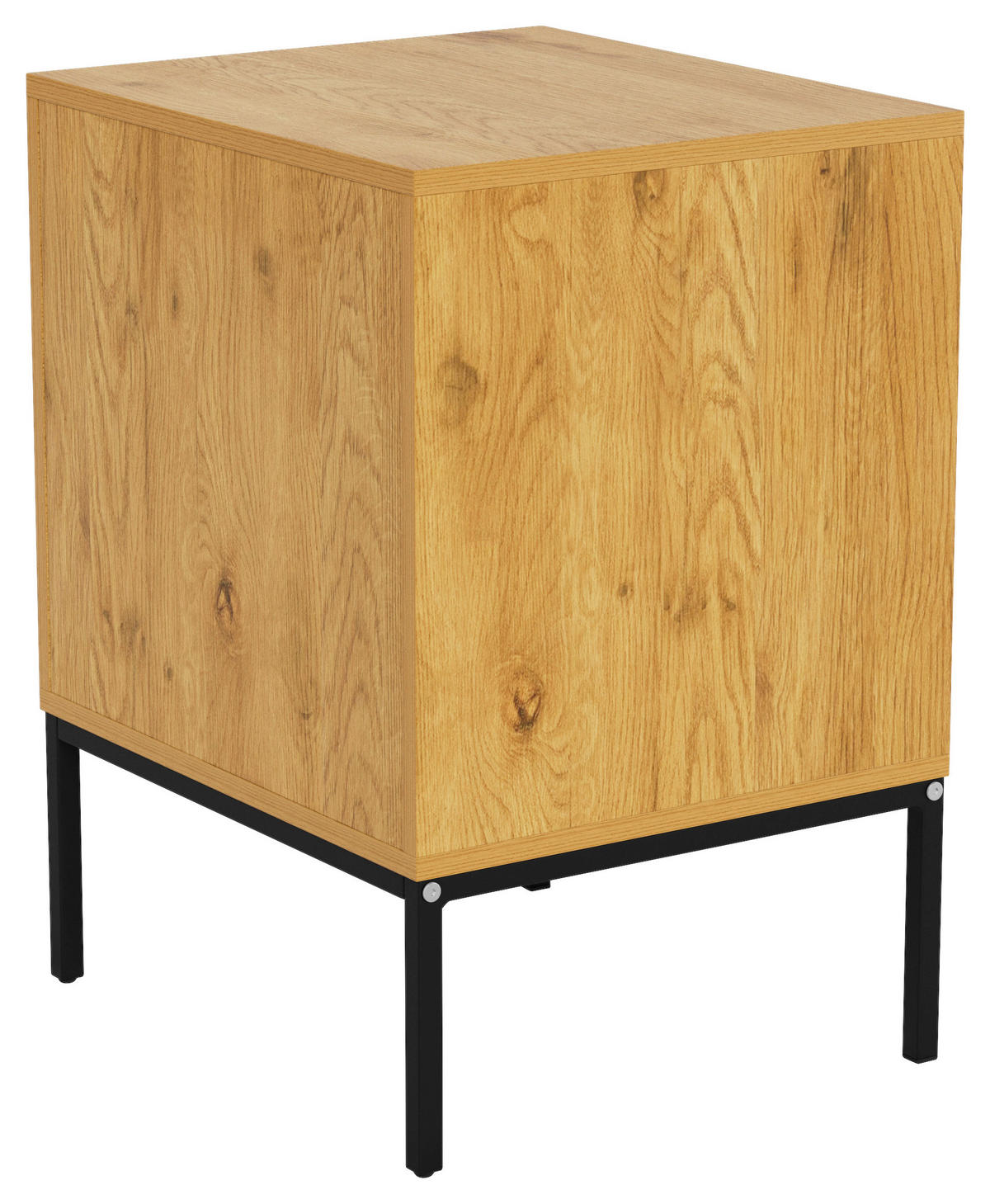 NACHTSCHRANK 46/61/40 cm  - Eichefarben/Schwarz, MODERN, Holzwerkstoff/Metall (46/61/40cm) - VanDerken