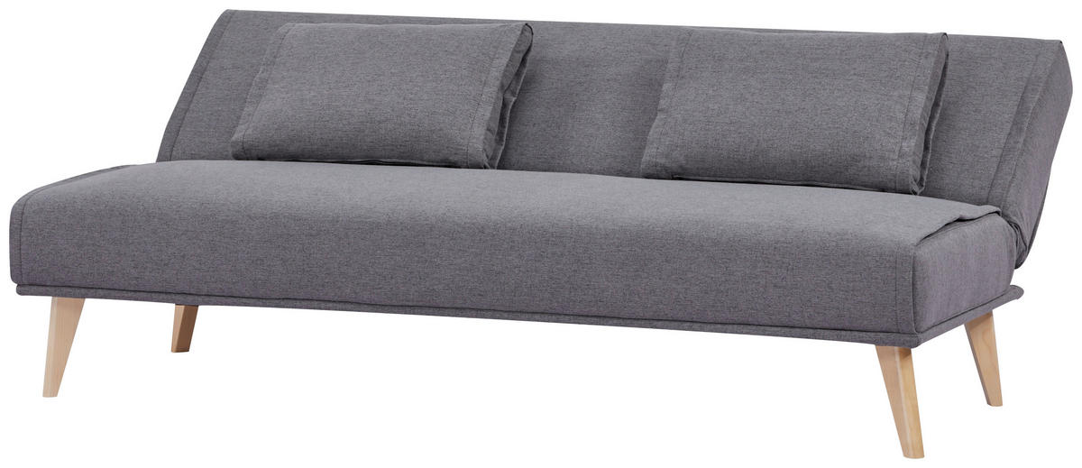 SCHLAFSOFA in Webstoff Grau  - Naturfarben/Grau, Design, Holz/Textil (180/82/83cm) - MID.YOU