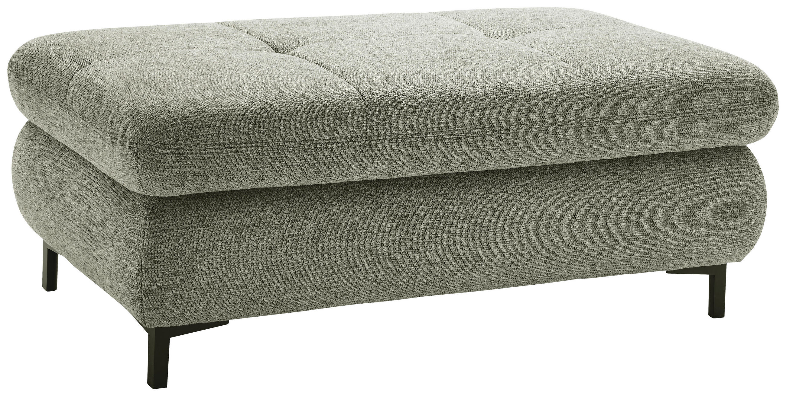 HOCKER Webstoff Grün  - Schwarz/Grün, KONVENTIONELL, Textil/Metall (129/49/64cm) - SetOne by Musterring