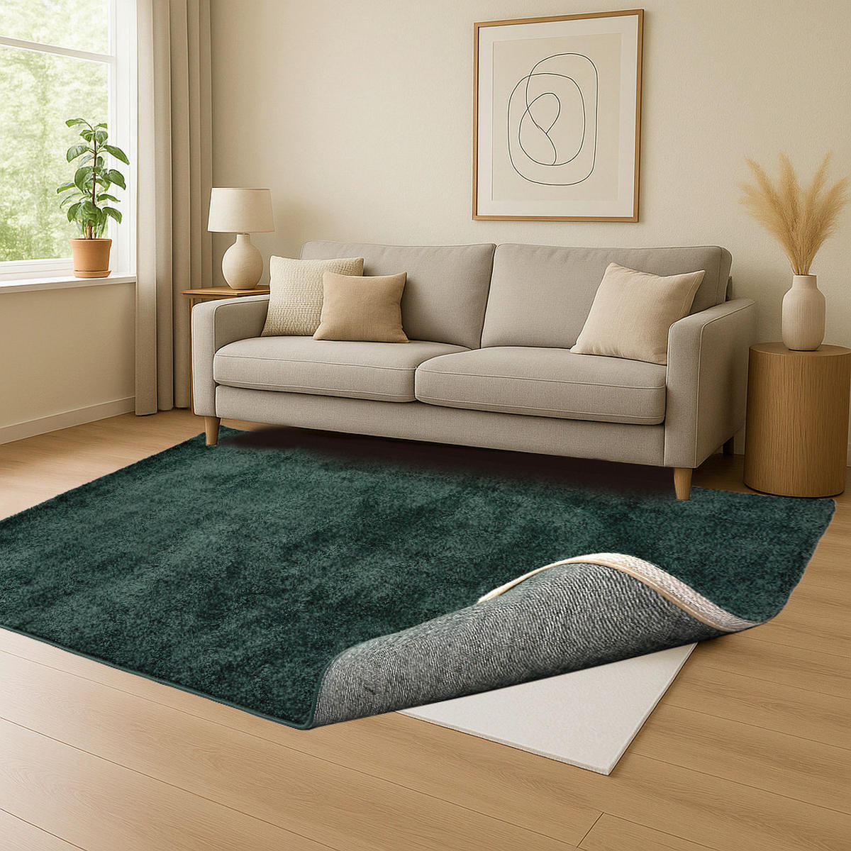 WEBTEPPICH 200/280 cm Sam Dunkelgrün rechteckig  - Dunkelgrün, Basics, Kunststoff (200/280cm) - Astra