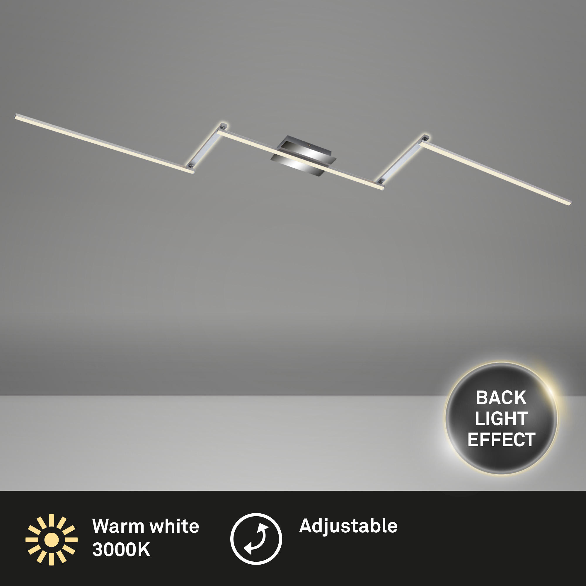 LED-DECKENLEUCHTE Staff 227,2/12,0/5 cm   - Schwarz, Trend, Metall (227,2/12,0/5cm)