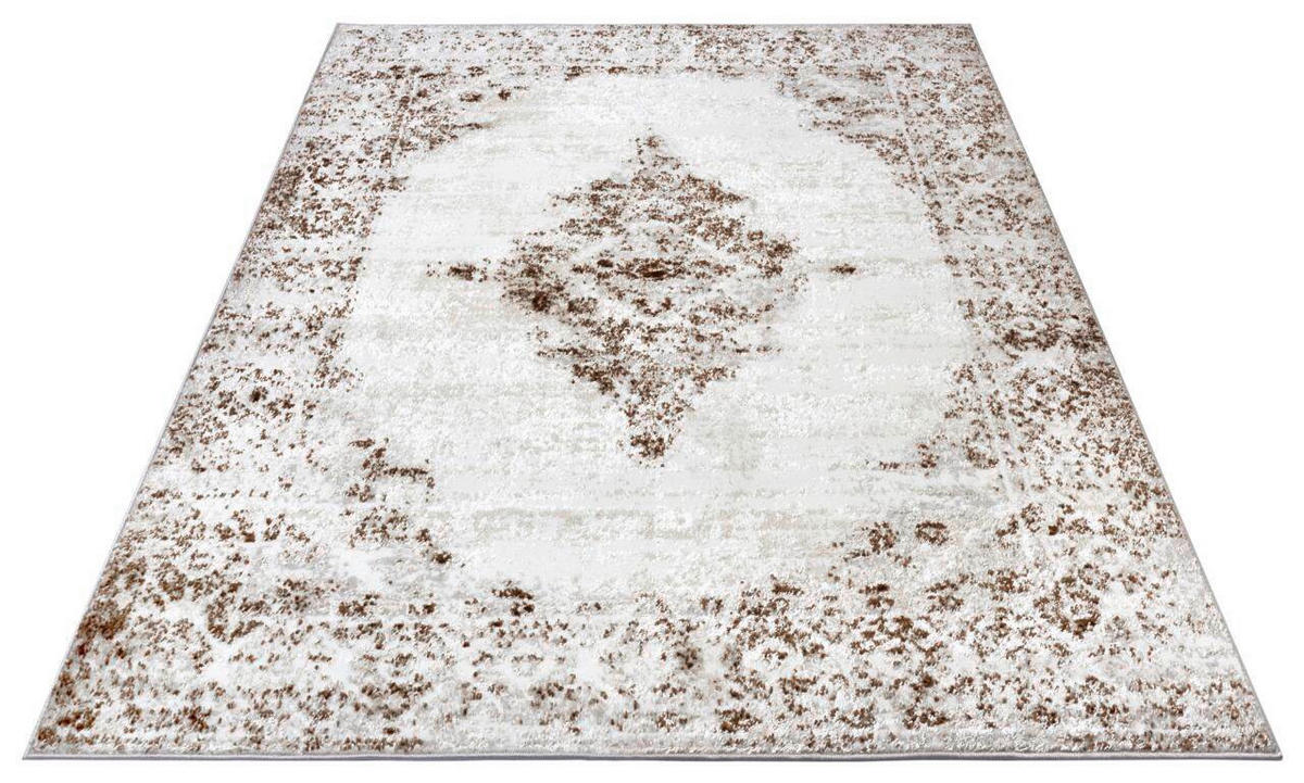 VINTAGE-TEPPICH 200/280 cm Shine Braun, Creme  - Creme/Braun, Design, Kunststoff (200/280cm)