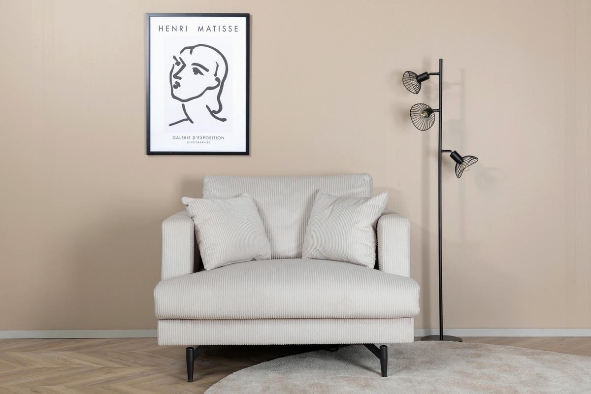 SESSEL in Beige  - Beige, Design, Textil/Metall (104/82/92cm) - Livetastic
