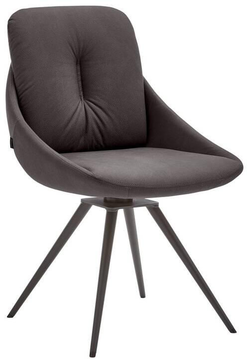 STUHL drehbar Mikrofaser Anthrazit, Mokka  - Anthrazit/Mokka, Design, Textil/Metall (55/91/64cm) - Venjakob