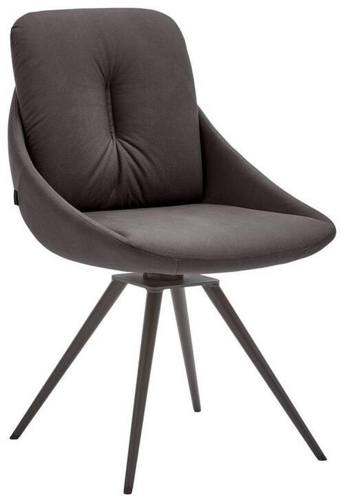 STUHL drehbar Mikrofaser Anthrazit, Mokka  - Anthrazit/Mokka, Design, Textil/Metall (55/91/64cm) - Venjakob