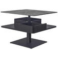 COUCHTISCH ESG 75/75/42-57 cm quadratisch Grau, Schwarz  - Schwarz/Grau, Basics, Glas/Keramik (75/75/42-57cm) - Dieter Knoll
