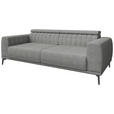 3-SITZER-SOFA  in Webstoff Grau  - Schwarz/Grau, KONVENTIONELL, Textil/Metall (240/80/113cm) - Carryhome