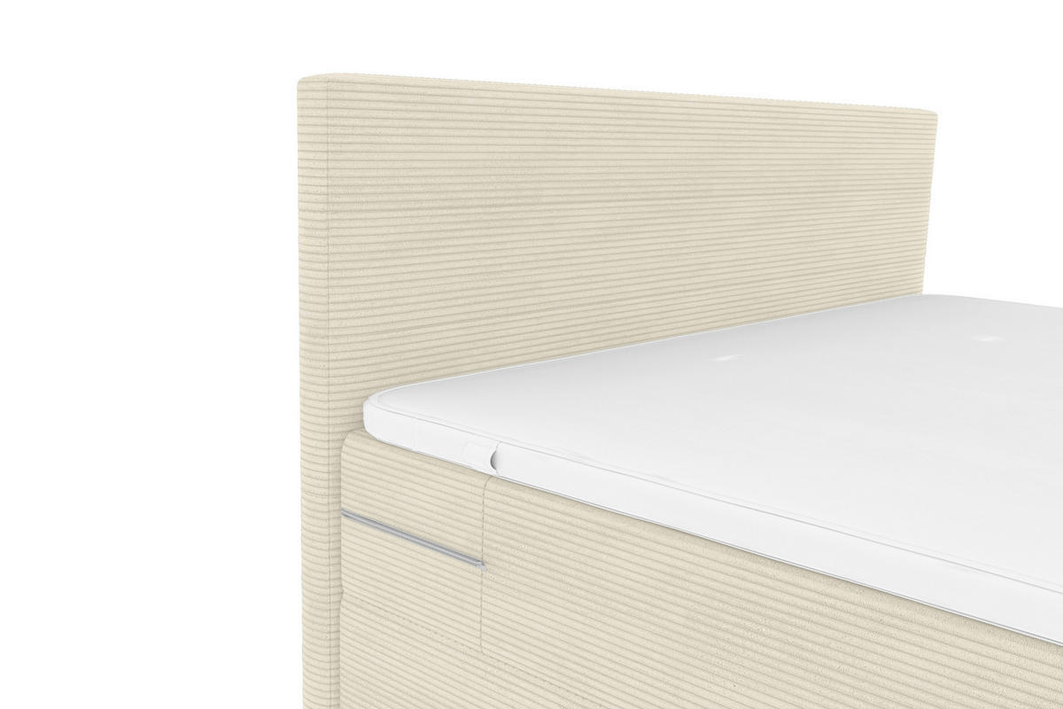 BOXSPRINGBETT 180/200 cm  in Beige  - Beige/Schwarz, KONVENTIONELL, Textil/Metall (180/200cm) - Boxxx