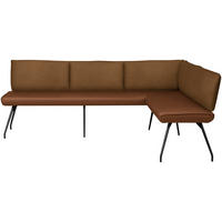 ECKBANK 215/155 cm Mikrofaser Rostfarben   - Rostfarben/Anthrazit, Design, Textil/Metall (215/155cm) - Moderano