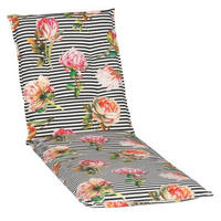 LIEGENAUFLAGE Blume  - Schwarz, Basics, Textil (191/58/8cm) - Gardenson