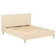 POLSTERBETT gepolstertes Kopfteil, Lattenrost, Bettkasten Beige 200/200 cm  - Beige/Schwarzchrom, KONVENTIONELL, Leder/Holz (200/200cm) - Esposa