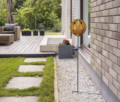 SOLARLEUCHTE 15,5/90 cm   - Schwarz/Kupferfarben, Basics, Kunststoff/Metall (15,5/90cm) - Globo