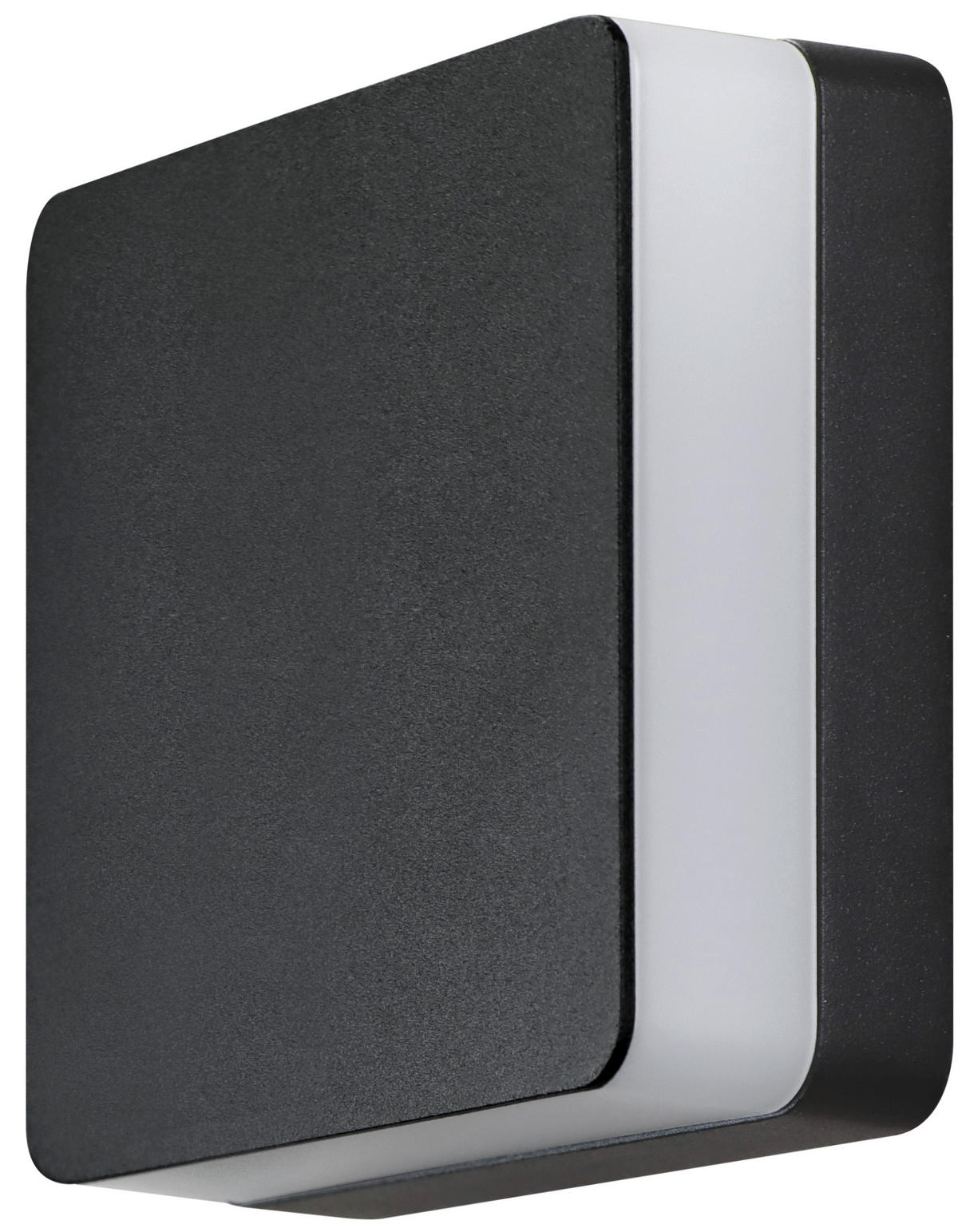 AUßENWANDLEUCHTE CASTOR 13,5/13,5/4,8 cm   - Schwarz, Design, Metall (13,5/13,5/4,8cm)