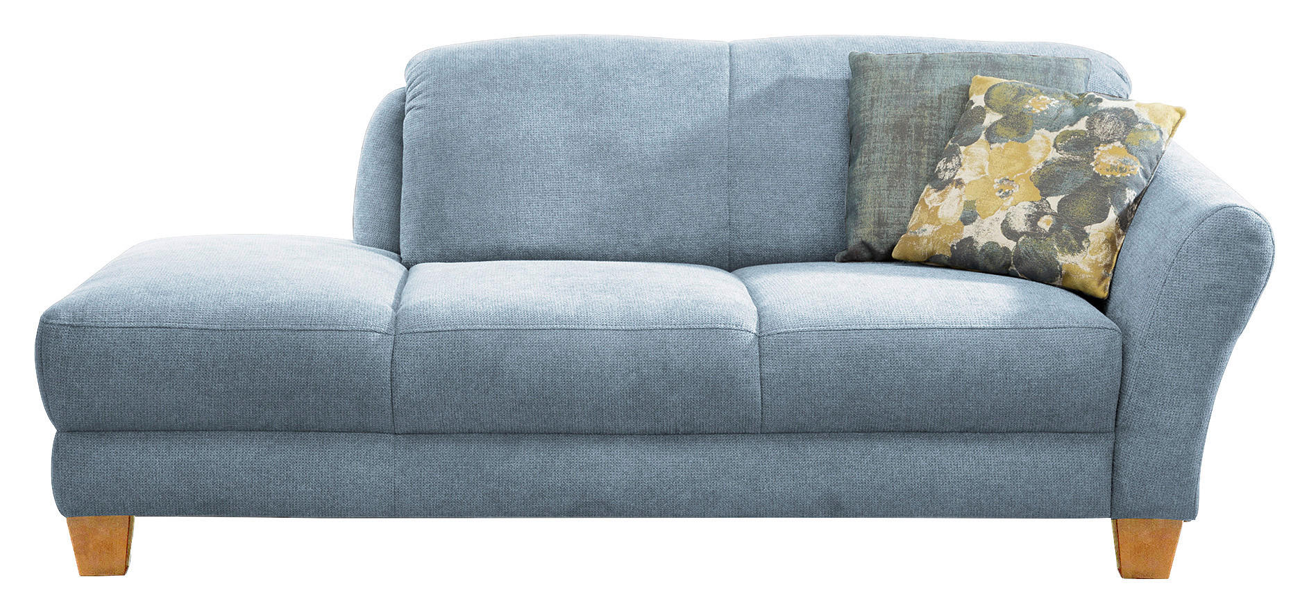 RÉCAMIERE in Flachgewebe Hellblau  - Naturfarben/Hellblau, KONVENTIONELL, Holz/Textil (194/84/91cm) - Sit & More