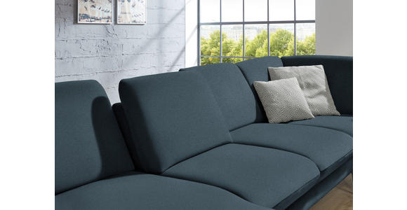 WOHNLANDSCHAFT Dunkelblau Webstoff  - Schwarz/Dunkelblau, Design, Textil/Metall (180/344/208cm) - Dieter Knoll