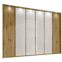 DULAP CU UȘI ROTATIVE  - stejar Bianco/antracit, Konventionell (300/216/58cm) - Xora