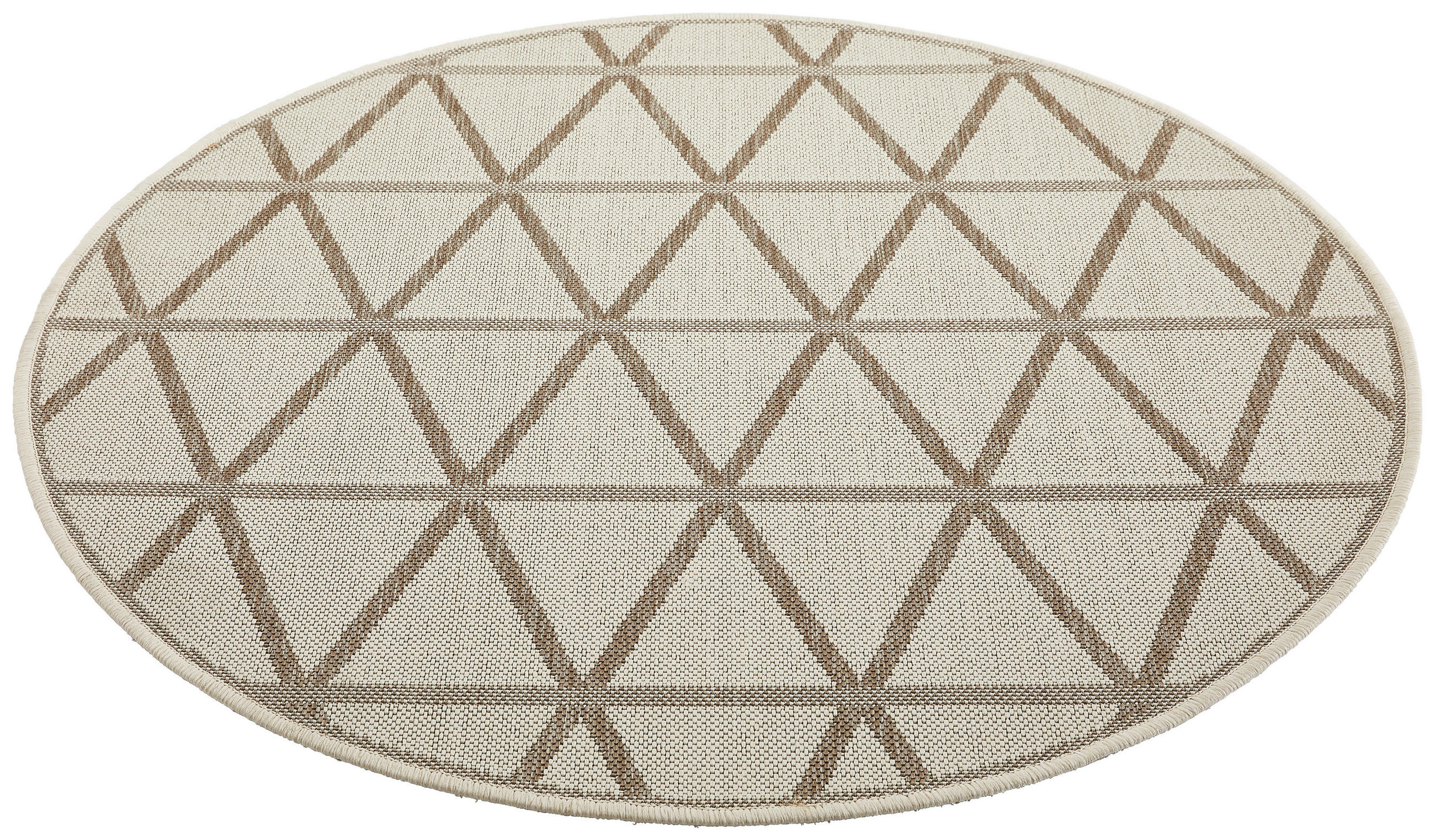 Thumbnail - Novel Outdoorteppich, Creme, Beige, Textil, Raute, rund, Teppiche & Böden, Teppiche, Outdoorteppiche