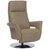 RELAXSESSEL in Leder Hellbraun  - Hellbraun/Edelstahlfarben, Design, Leder/Metall (83/112/87-174cm) - Valdera