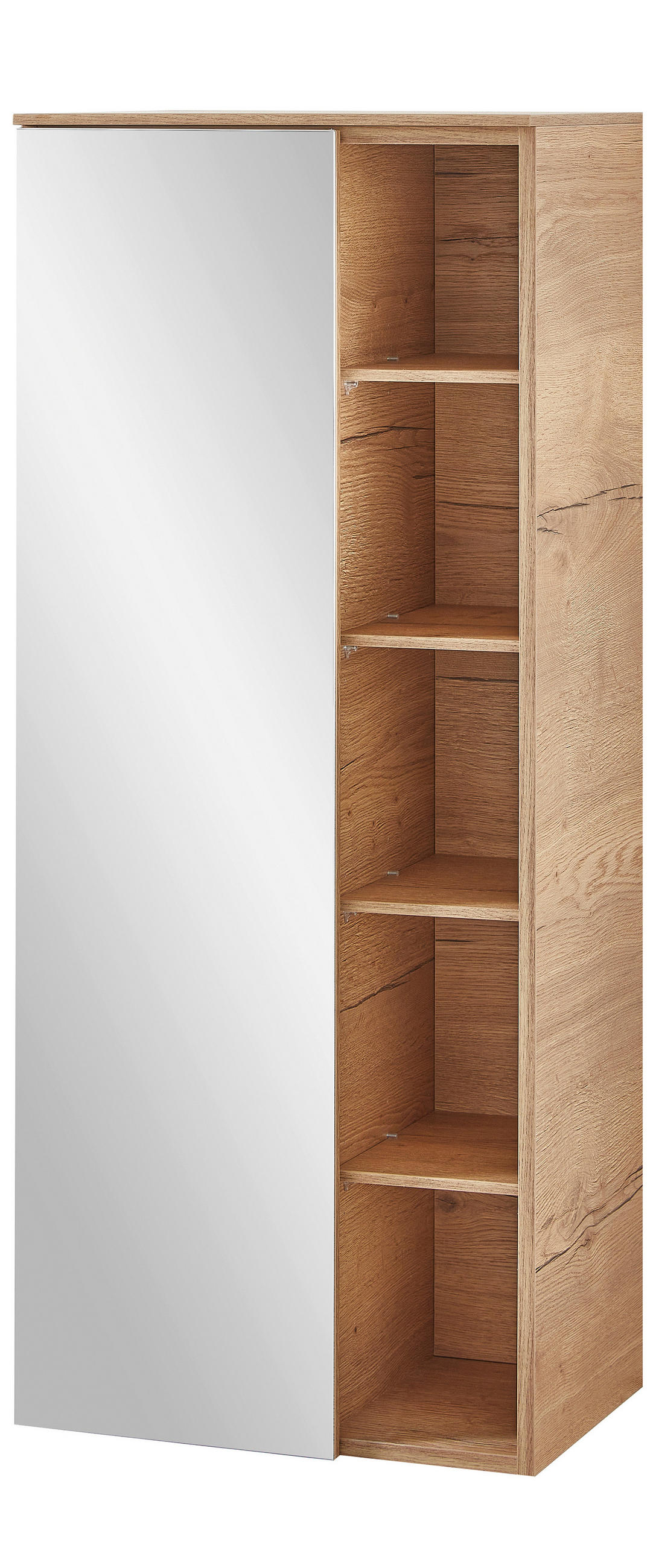 MIDISCHRANK 50/121/33 cm  - Eichefarben, Design, Glas/Holzwerkstoff (50/121/33cm) - Sadena