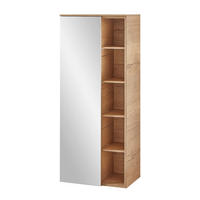 MIDISCHRANK 50/121/33 cm  - Eichefarben, Design, Glas/Holzwerkstoff (50/121/33cm) - Sadena