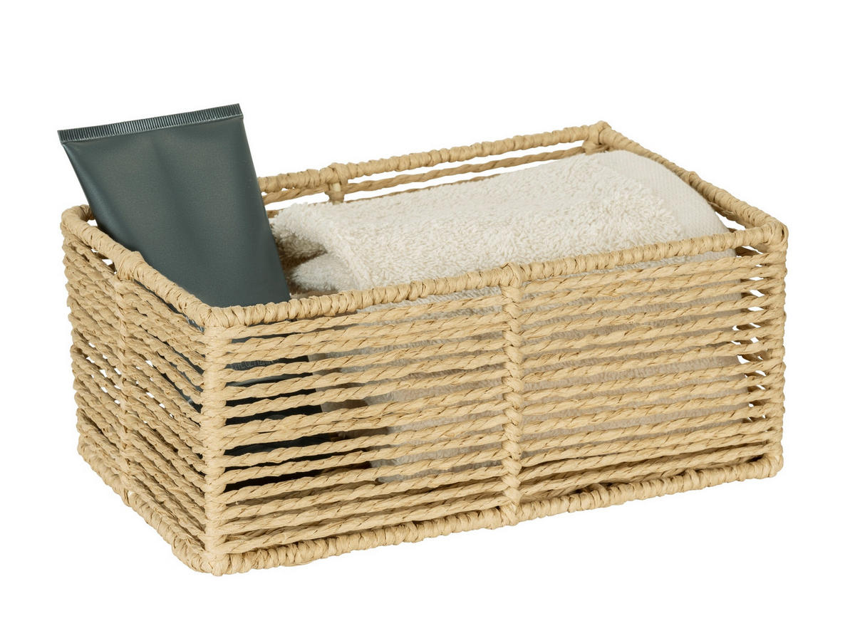 AUFBEWAHRUNGSKÖRBCHEN  - Beige, Basics, Naturmaterialien (24,5/10/15cm) - Wenko