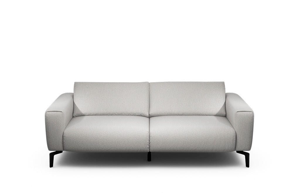 2,5-SITZER Chenille Hellgrau  - Hellgrau/Schwarz, Design, Textil/Metall (220/86/86-94cm) - SENSOO