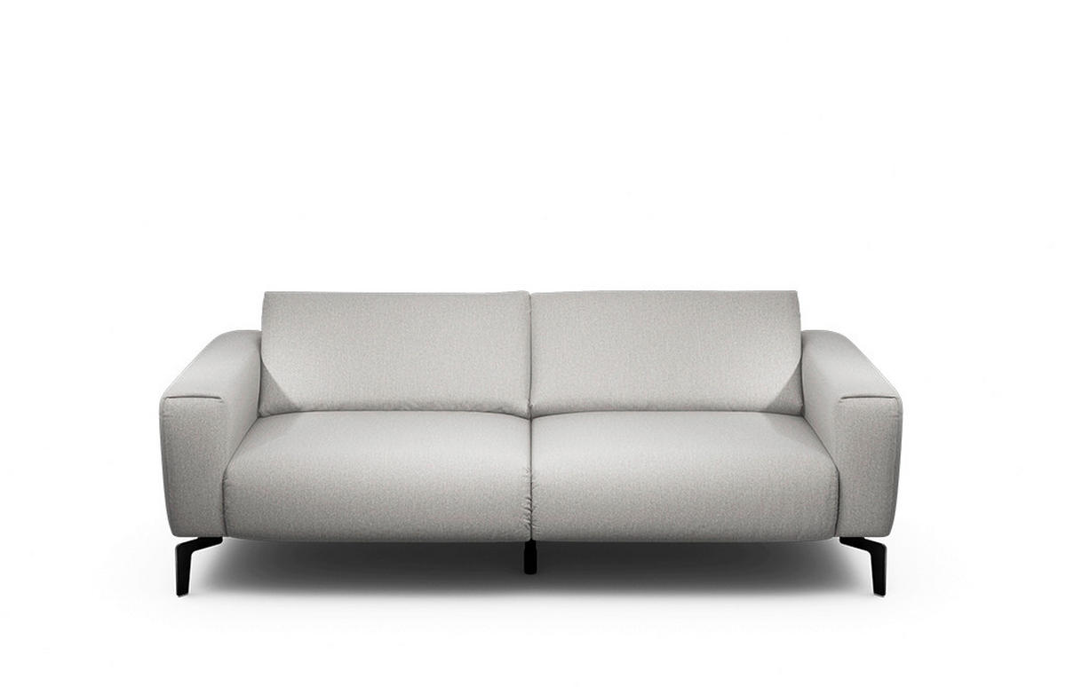 2,5-SITZER Chenille Hellgrau  - Hellgrau/Schwarz, Design, Textil/Metall (220/86/86-94cm) - SENSOO