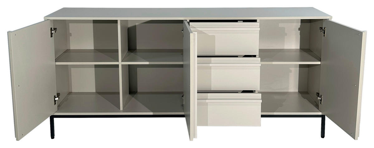SIDEBOARD WABI  in 180/81/40 cm  - Schwarz/Grau, Design, Holz/Holzwerkstoff (180/81/40cm) - Xora